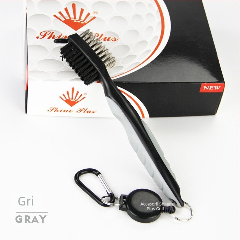 Perie pentru mingi de golf, perie dublă din nailon, imprimare logo și personalizare, accesorii pentru golf