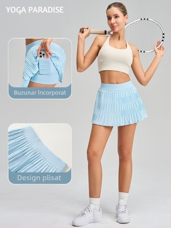 Fustă fitness cu plisare, YOGA PARADISE, Toamnă 2025, 75% nylon, 25% spandex