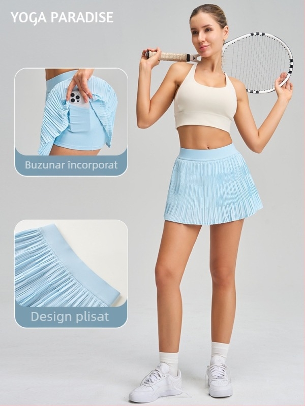 Fustă fitness cu plisare, YOGA PARADISE, Toamnă 2025, 75% nylon, 25% spandex