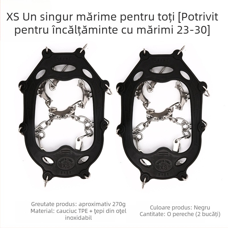 Capace anti-alunecare pentru încălțăminte cu gheară de zăpadă de 11 din oțel inoxidabil, Mount Rock