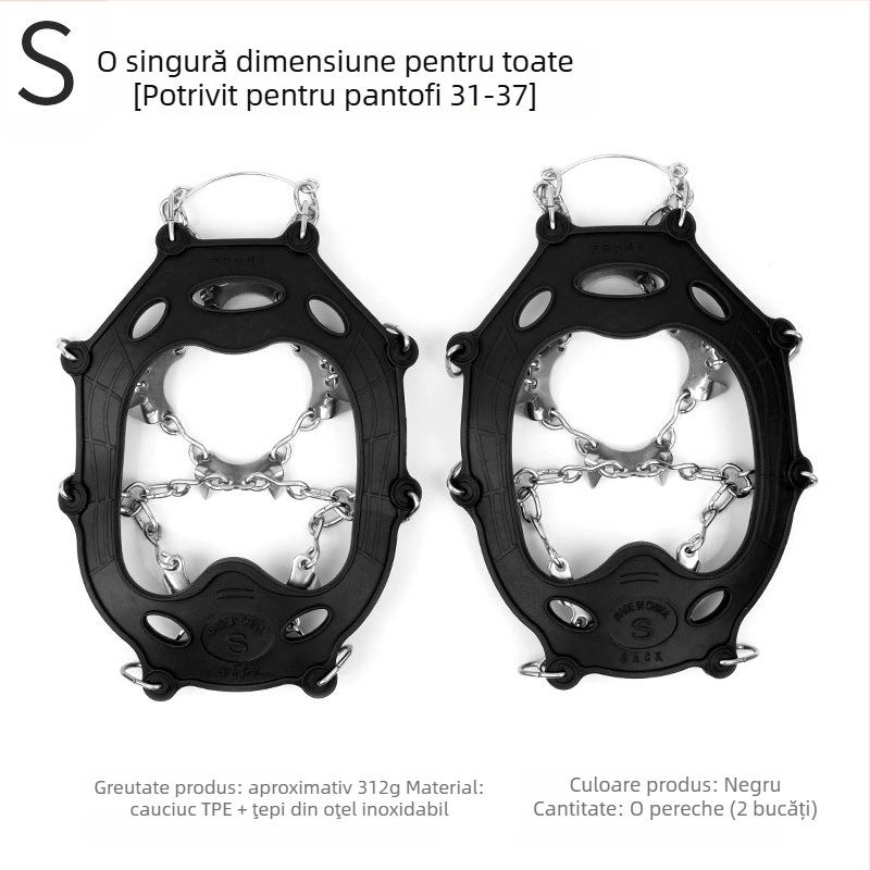 Capace anti-alunecare pentru încălțăminte cu gheară de zăpadă de 11 din oțel inoxidabil, Mount Rock