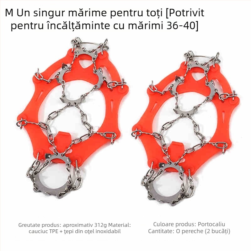 Capace anti-alunecare pentru încălțăminte cu gheară de zăpadă de 11 din oțel inoxidabil, Mount Rock