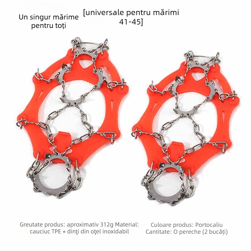 Capace anti-alunecare pentru încălțăminte cu gheară de zăpadă de 11 din oțel inoxidabil, Mount Rock