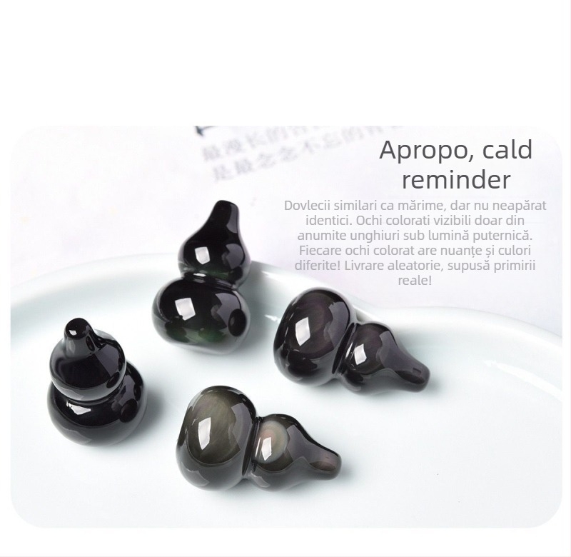 Colier din obsidian cu pandantiv în formă de dovleac, finisaj lucios, origine Guangzhou, stil proaspăt și chic