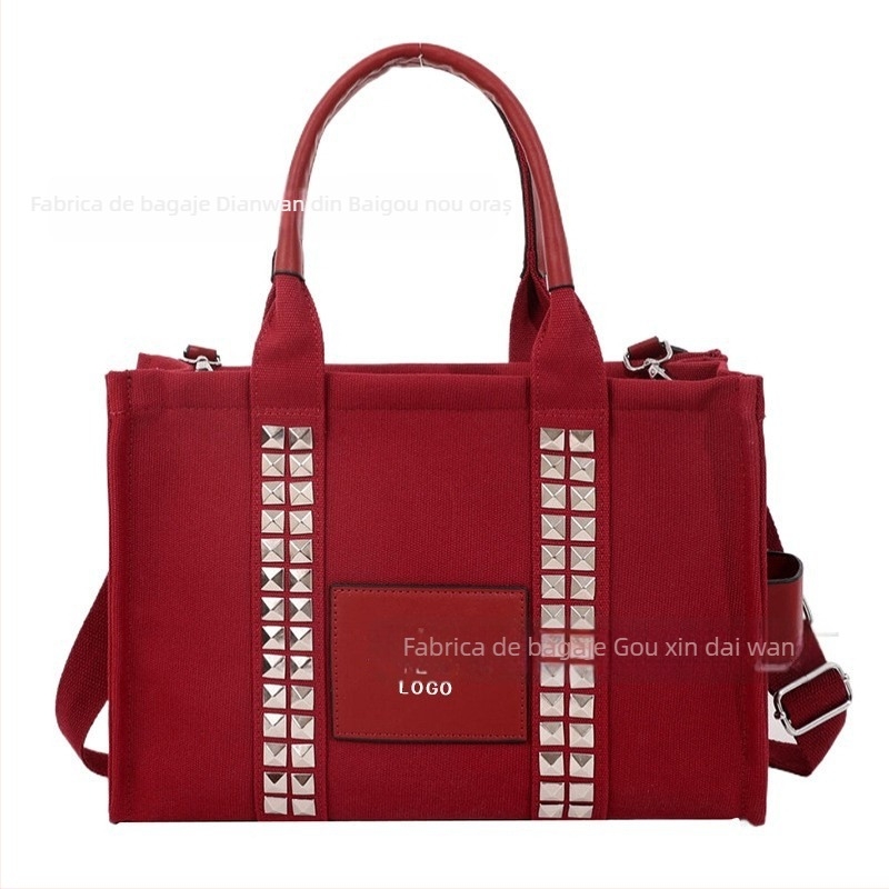 Geantă Tote din PU – închidere cu fermoar, căptușeală din canvas, formă orizontal pătrată, buzunar pentru telefon, curea de umăr simplă