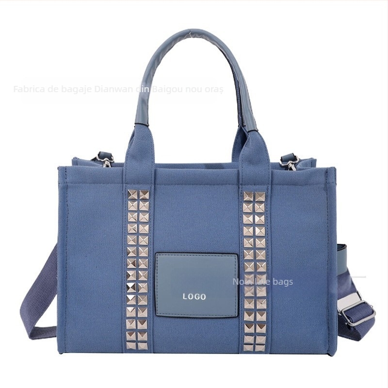 Geantă Tote din PU – închidere cu fermoar, căptușeală din canvas, formă orizontal pătrată, buzunar pentru telefon, curea de umăr simplă