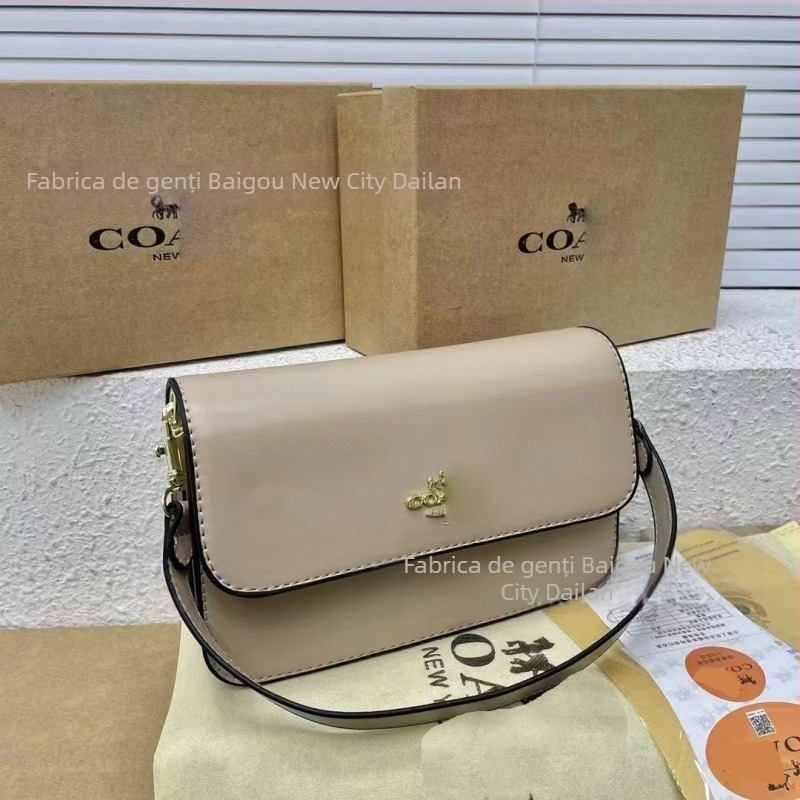 Geantă mică pătrată din PU, stil urban, formă orizontală, închidere cu capac