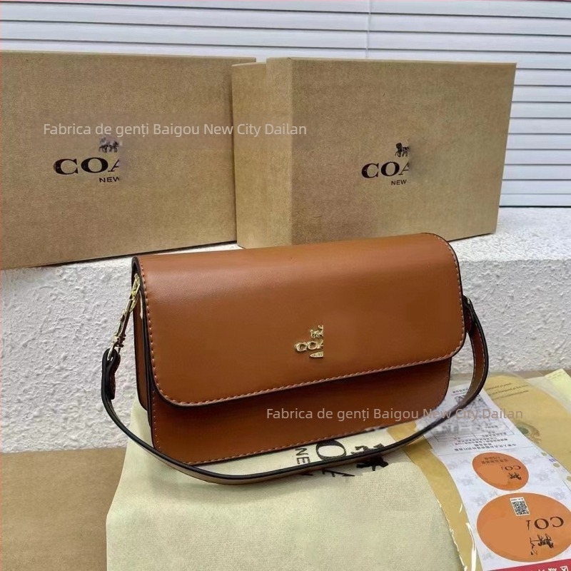 Geantă mică pătrată din PU, stil urban, formă orizontală, închidere cu capac