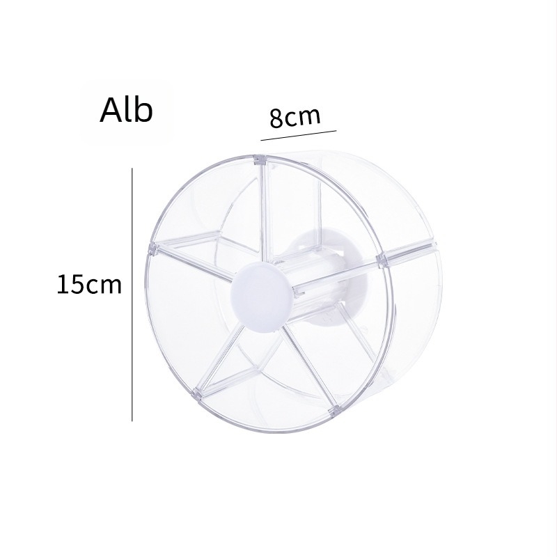 Cutie de depozitare pentru produse cosmetice cu organizator rotativ pentru masă de machiaj – din plastic, stil modern minimalist, protecție împotriva prafului