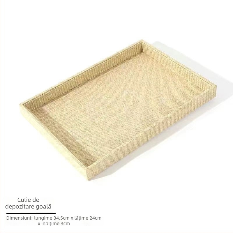 Tavă de expunere pentru inele și bijuterii — ABS, căptușeală de catifea, un singur nivel, design de lux, execuție prin îmbinare
