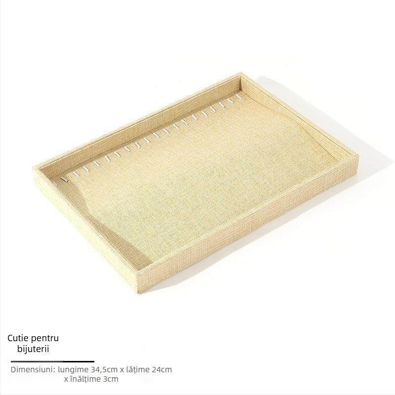 Tavă de expunere pentru inele și bijuterii — ABS, căptușeală de catifea, un singur nivel, design de lux, execuție prin îmbinare