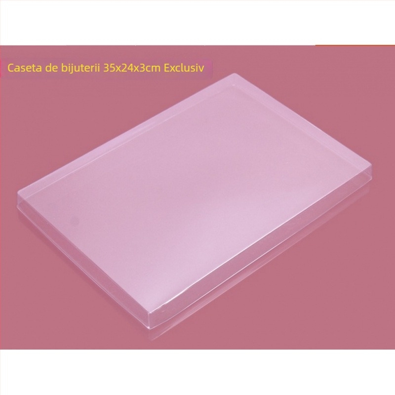 Tavă de expunere pentru inele și bijuterii — ABS, căptușeală de catifea, un singur nivel, design de lux, execuție prin îmbinare