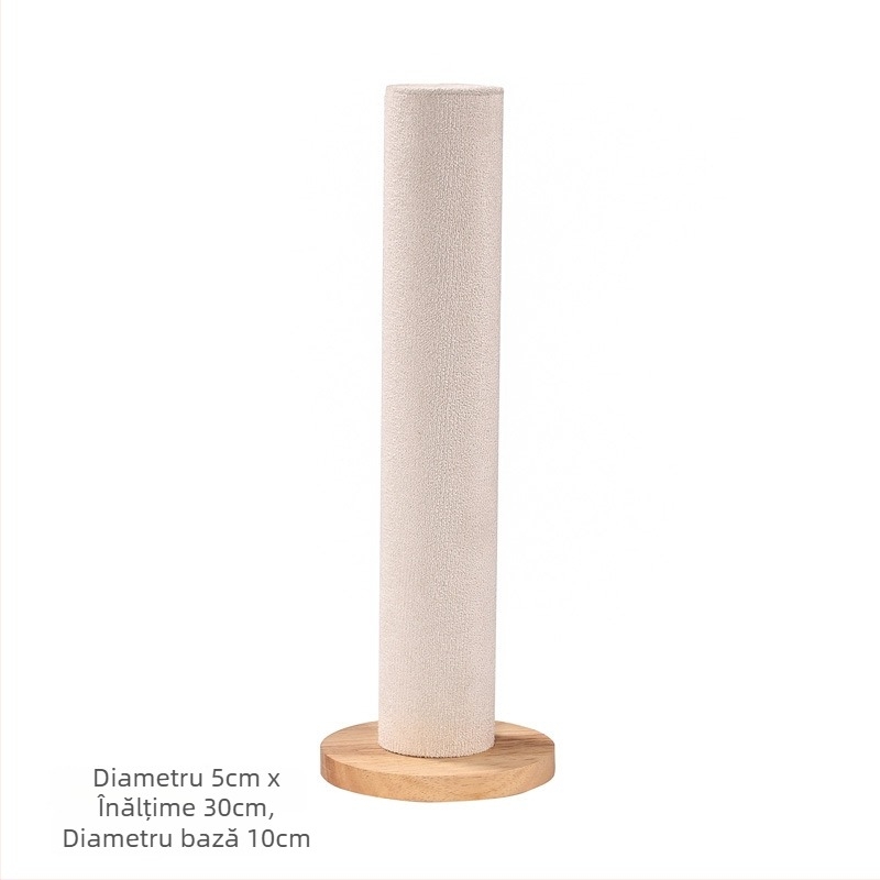 Suport cilindric vertical pentru accesorii de păr, lemn solid, un singur nivel, design elegant