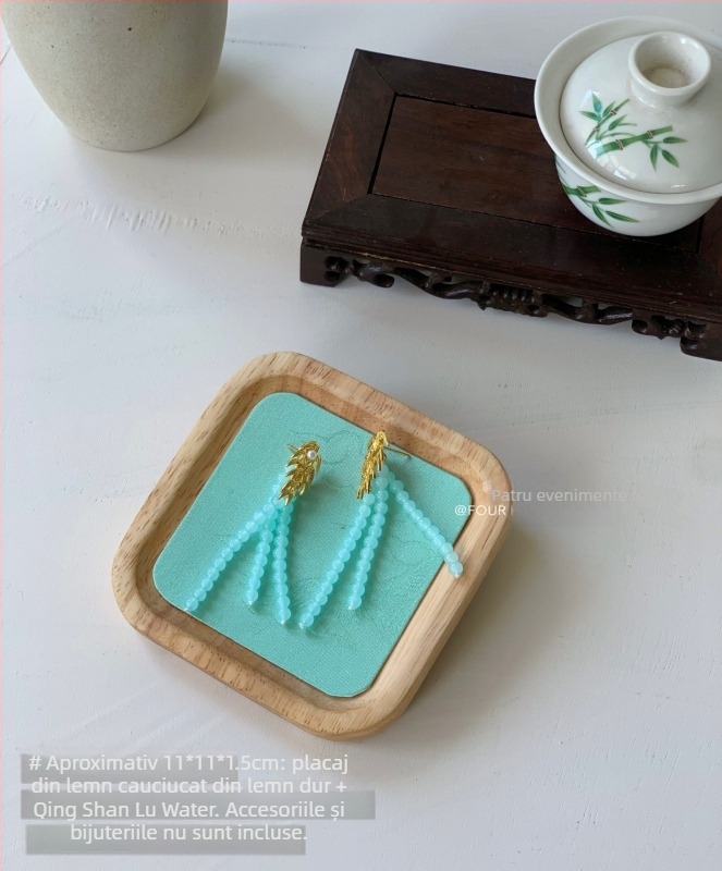 Tavă de prezentare pentru bijuterii din lemn, model dintr-o singură bucată, lemn masiv, stil antic, lansare vara 2024