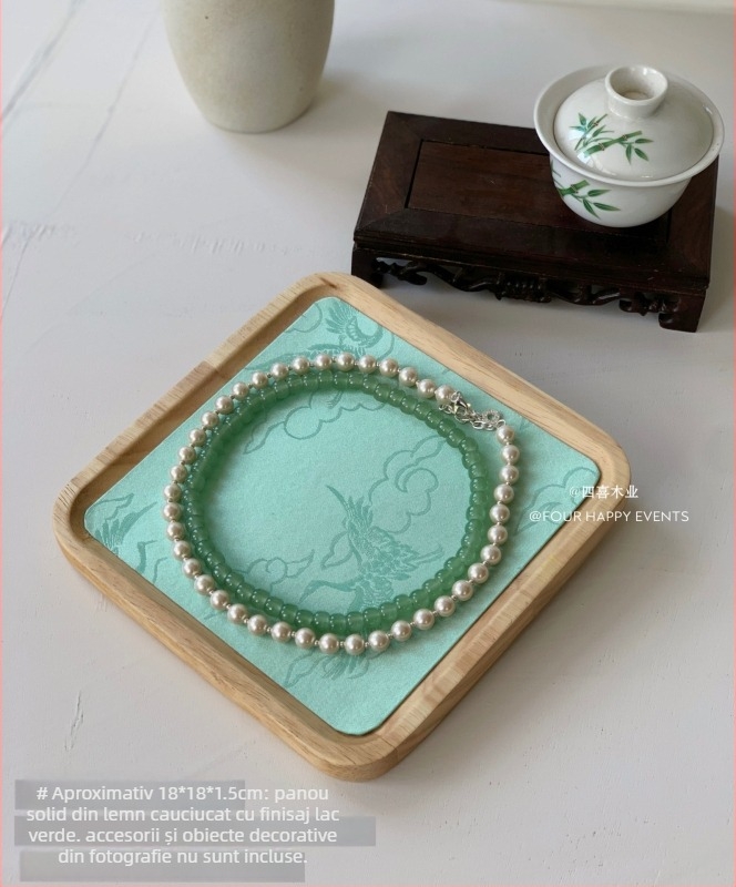 Tavă de prezentare pentru bijuterii din lemn, model dintr-o singură bucată, lemn masiv, stil antic, lansare vara 2024