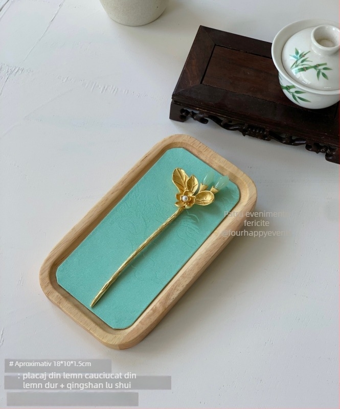 Tavă de prezentare pentru bijuterii din lemn, model dintr-o singură bucată, lemn masiv, stil antic, lansare vara 2024