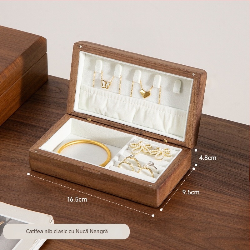 Cutie din lemn pentru bijuterii, stil japonez, model cu fibră lemnoasă, capacitate 0,7 litri, greutate 0,3 kg, personalizabilă