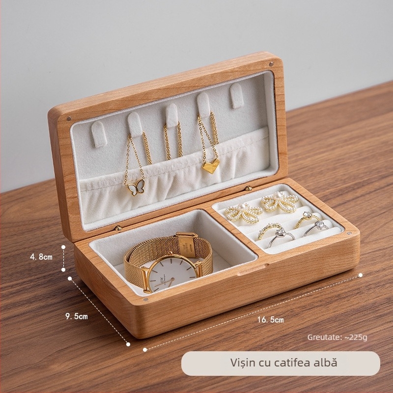 Cutie din lemn pentru bijuterii, stil japonez, model cu fibră lemnoasă, capacitate 0,7 litri, greutate 0,3 kg, personalizabilă
