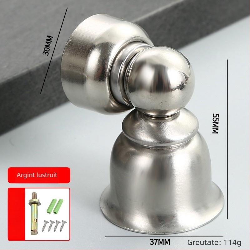 Stoper de ușă magnetic, din oțel inoxidabil, montaj pe perete, model 004, brand Benhong
