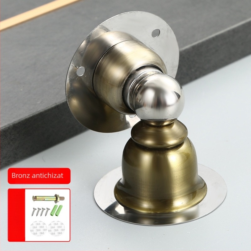 Stoper de ușă magnetic, din oțel inoxidabil, montaj pe perete, model 004, brand Benhong