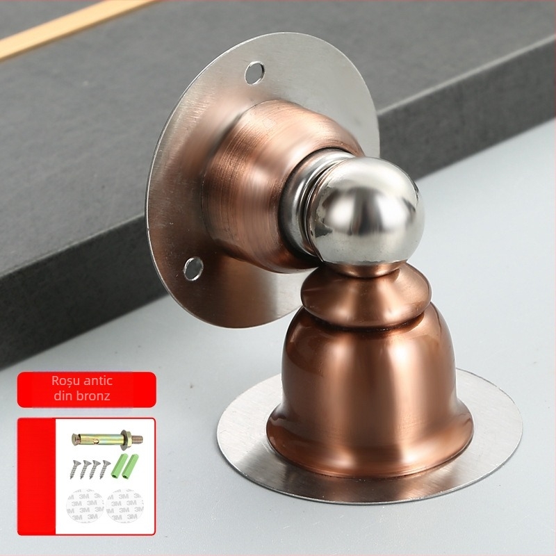 Stoper de ușă magnetic, din oțel inoxidabil, montaj pe perete, model 004, brand Benhong