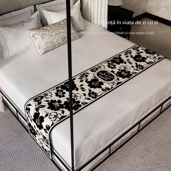 Domeya - Față de pat în stil hotelier din poliester, imprimeu floral, personalizabil