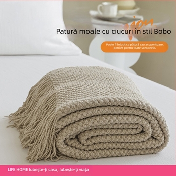 Cuvertură-pătură din bumbac, dungi, 500–799 g, stil modern minimalist