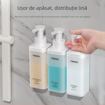 Duzator de săpun montat pe perete pentru baie de hotel – dozator de spumă cu acționare prin apăsare, ABS, 600 g, turnare prin injecție, stil lux ușor