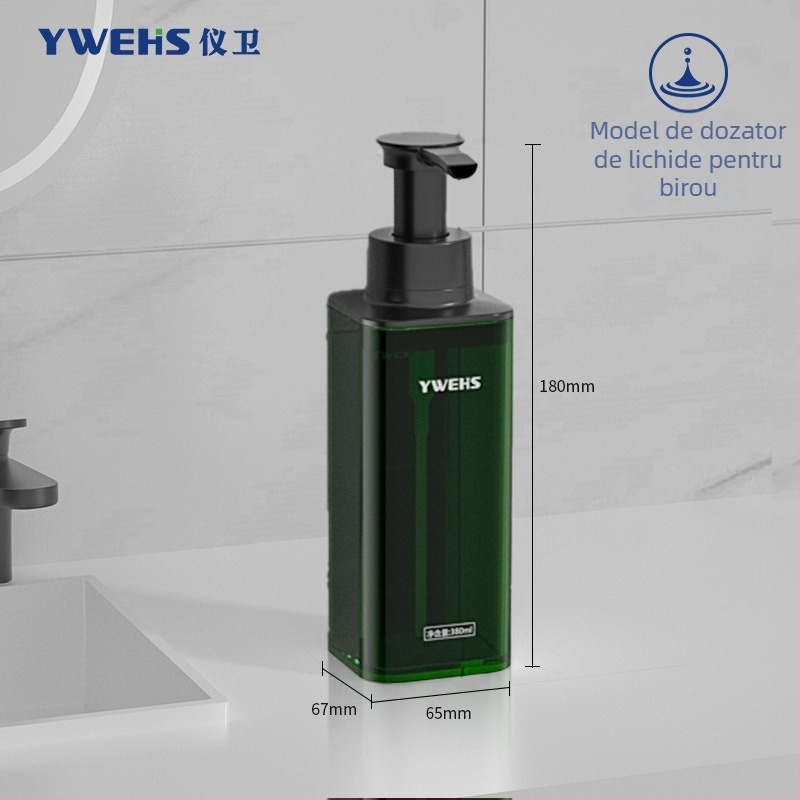 Duzator de săpun montat pe perete pentru baie de hotel – dozator de spumă cu acționare prin apăsare, ABS, 600 g, turnare prin injecție, stil lux ușor