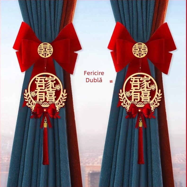 Ghirlandă decor pentru perdea de nuntă – țesătură nețesută, Snow Top, cuvinte de fericire, fără import