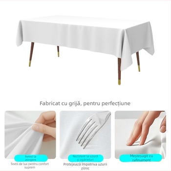 Față de masă PEVA, dreptunghiulară, 137x274 cm, model solid, stil minimalist european