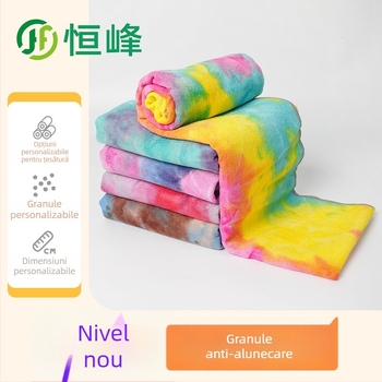 Prosop de yoga tie-dye antiderapant, microfibră, 470 g