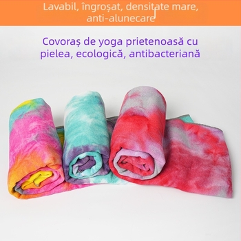 Prosop de yoga tie-dye antiderapant, microfibră, 470 g