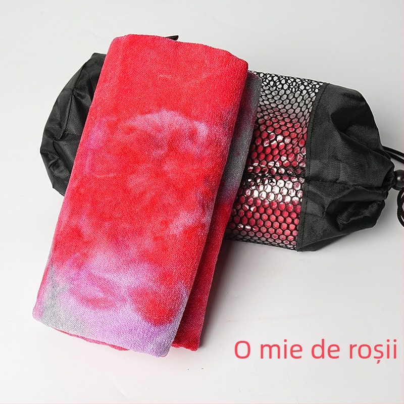 Prosop de yoga tie-dye antiderapant, microfibră, 470 g