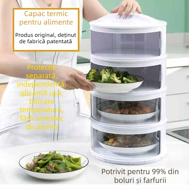 Capac de plastic, multistrat, pentru bucătărie — menținerea căldurii, protecție împotriva prafului, depozitare resturi