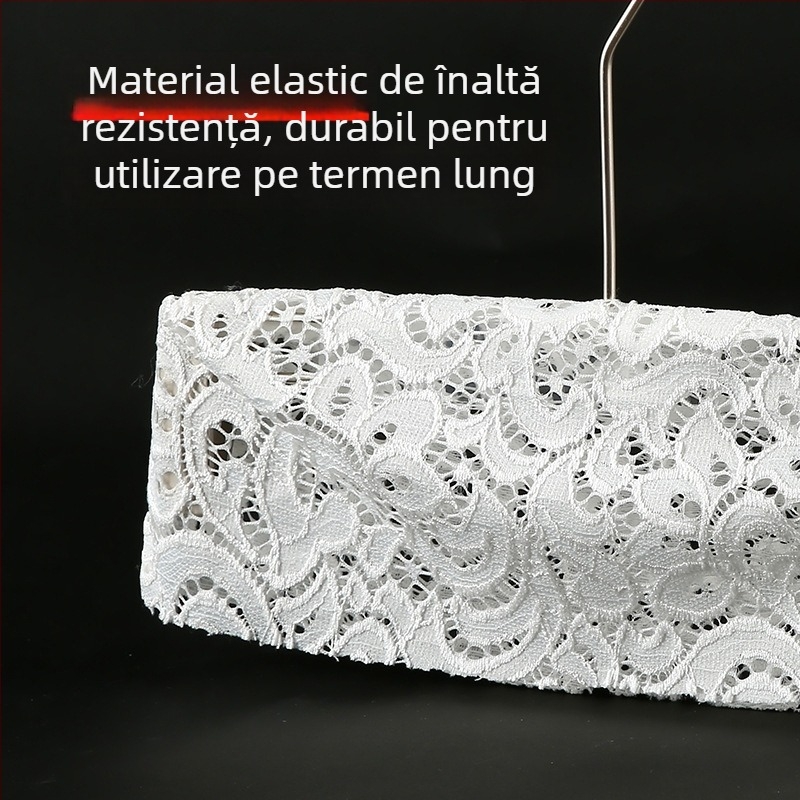 Husă de umeraș din material textil: husă antiderapantă din in și dantelă, bumbac, set 10 bucăți, potrivită pentru umerașe de haine, suporturi pentru pantaloni și suporturi pentru cravate