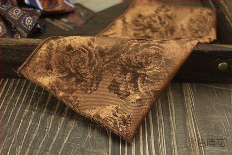 Batistă de buzunar pentru sacou, material poliester, model cu nuci de cashew, finisaj satin, stil modern, lățime standard