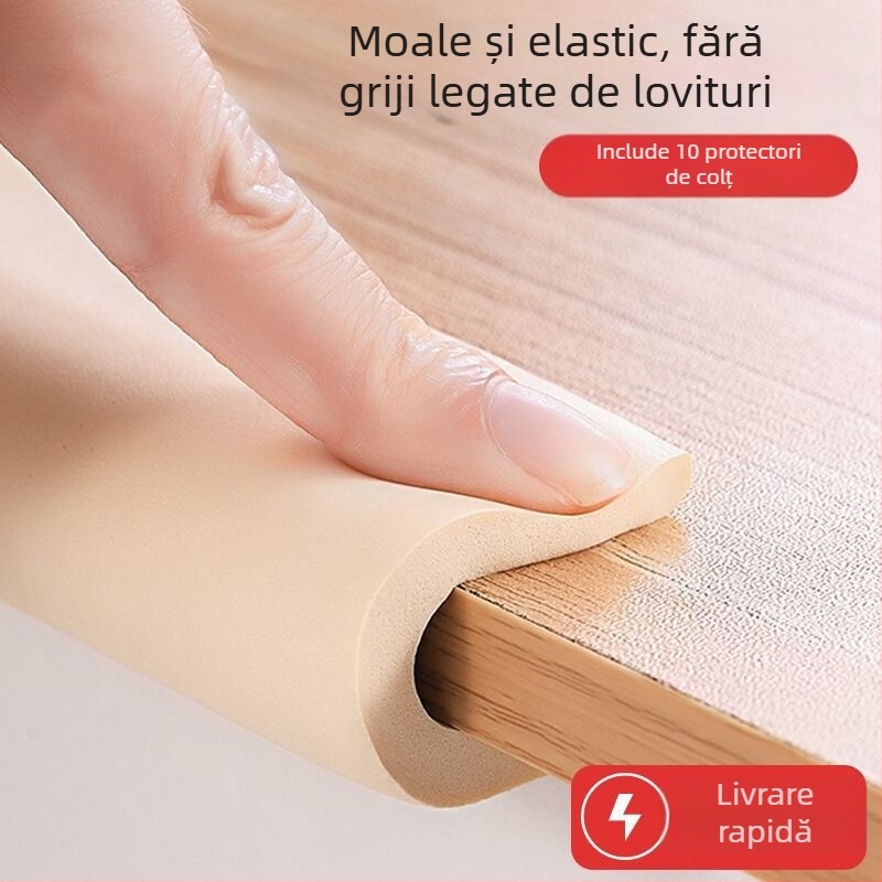 Bandă de protecție în formă de U pentru masă, burete, autoadezivă, protecția marginilor din sticlă