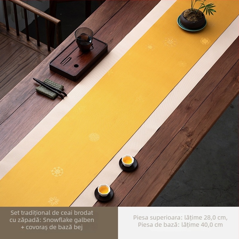 Steag de masă - țesătură poliester cu amestec de bumbac, model vânt chinezesc, stil light luxury, personalizabil, pentru living, restaurant sau spații comerciale