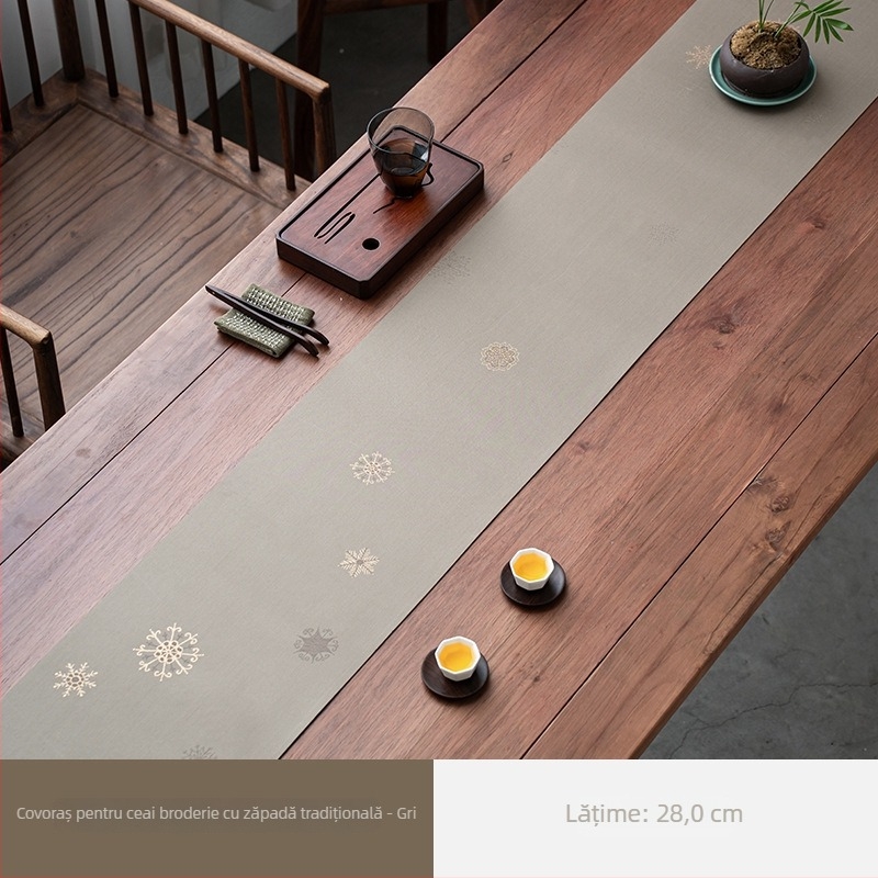 Steag de masă - țesătură poliester cu amestec de bumbac, model vânt chinezesc, stil light luxury, personalizabil, pentru living, restaurant sau spații comerciale