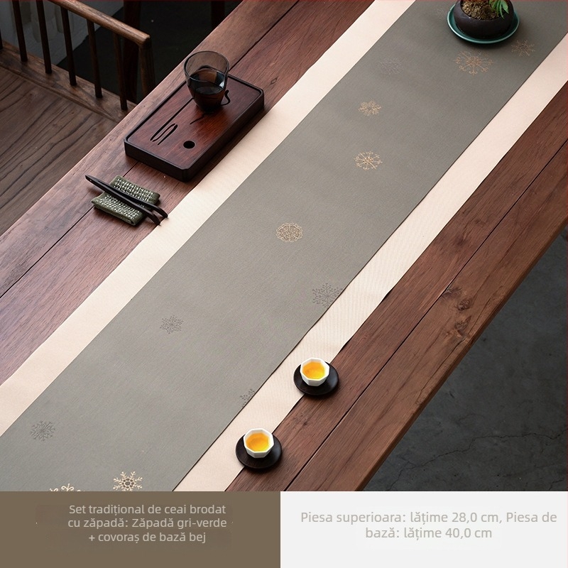 Steag de masă - țesătură poliester cu amestec de bumbac, model vânt chinezesc, stil light luxury, personalizabil, pentru living, restaurant sau spații comerciale