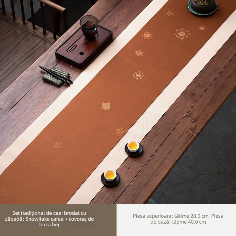 Steag de masă - țesătură poliester cu amestec de bumbac, model vânt chinezesc, stil light luxury, personalizabil, pentru living, restaurant sau spații comerciale