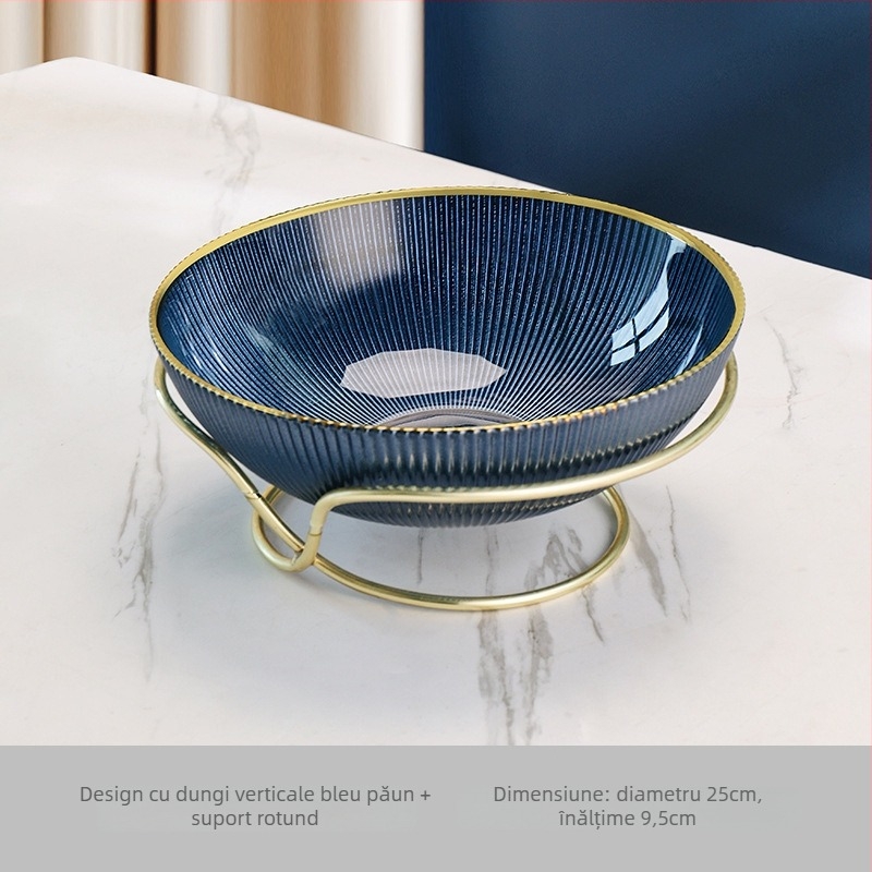 Farfurie metalică pentru fructe, finisaj electroplacat, stil nou chinezesc, brand Huanze Ceramics