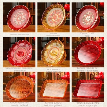 Platou de fructe din plastic, în stil chinezesc, pentru ofrande budiste pentru Guanyin, decor de living, neimportat, nu este cadou.