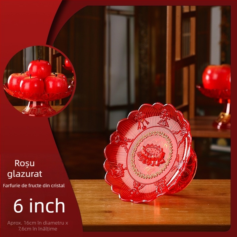 Platou de fructe din plastic, în stil chinezesc, pentru ofrande budiste pentru Guanyin, decor de living, neimportat, nu este cadou.