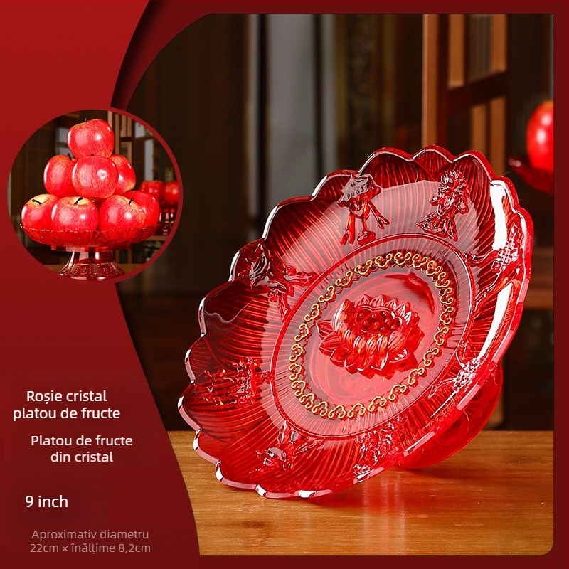 Platou de fructe din plastic, în stil chinezesc, pentru ofrande budiste pentru Guanyin, decor de living, neimportat, nu este cadou.