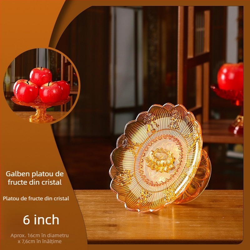 Platou de fructe din plastic, în stil chinezesc, pentru ofrande budiste pentru Guanyin, decor de living, neimportat, nu este cadou.