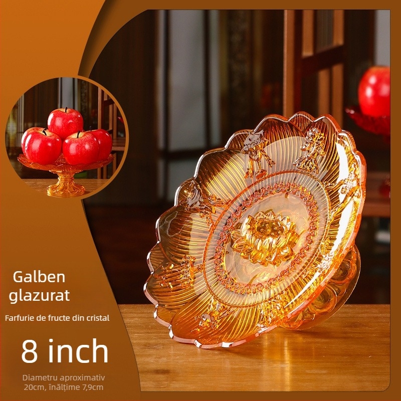 Platou de fructe din plastic, în stil chinezesc, pentru ofrande budiste pentru Guanyin, decor de living, neimportat, nu este cadou.