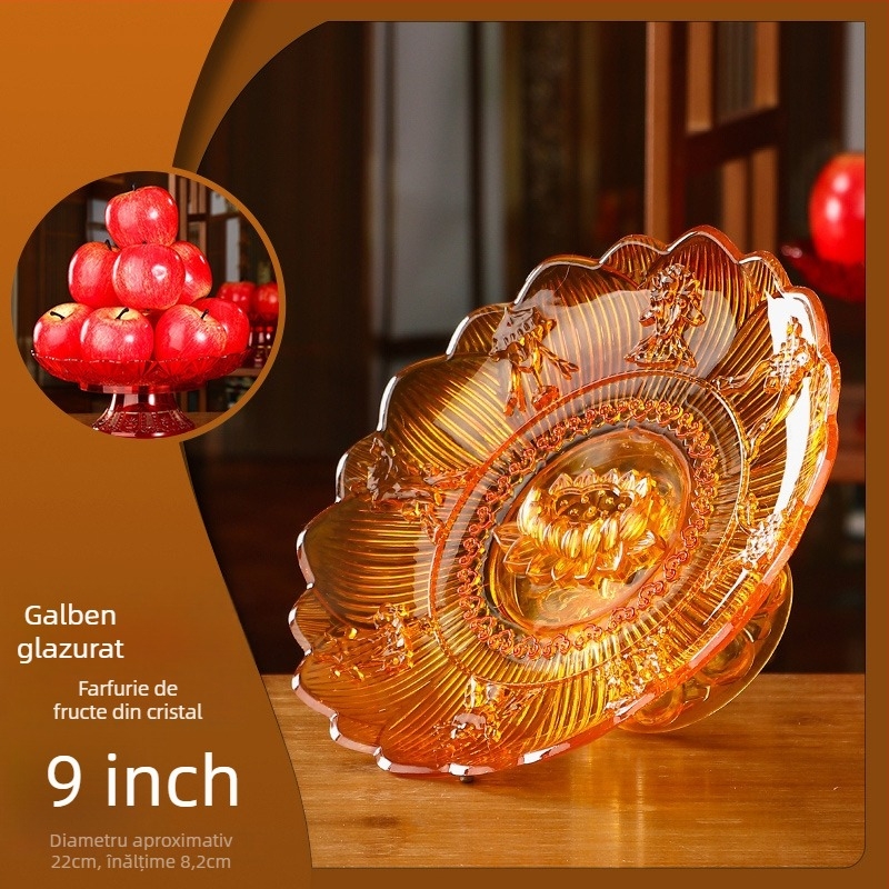 Platou de fructe din plastic, în stil chinezesc, pentru ofrande budiste pentru Guanyin, decor de living, neimportat, nu este cadou.