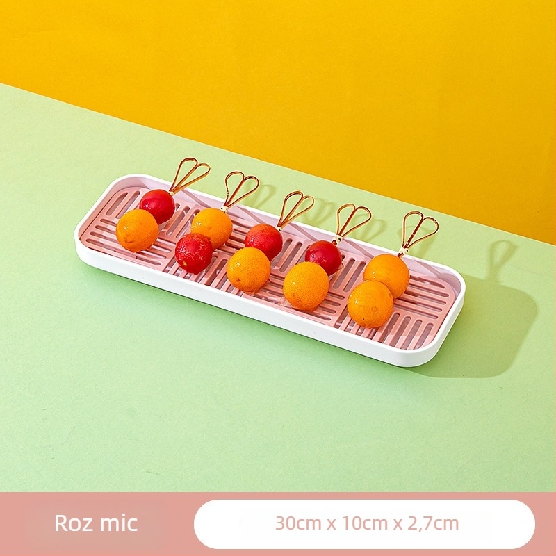 Tavă de afișaj din plastic pentru bețe de hawthorn caramelizate, pătrată, stil minimalist modern, pentru uz comercial